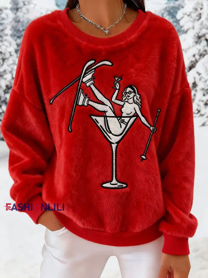 Women’s ski après-flannel sweatshirts Red / S