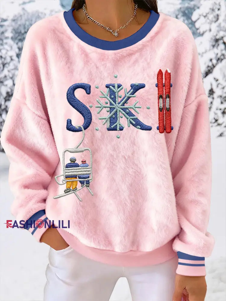 Women’s Ski Fleece Sweatshirts Pink / S