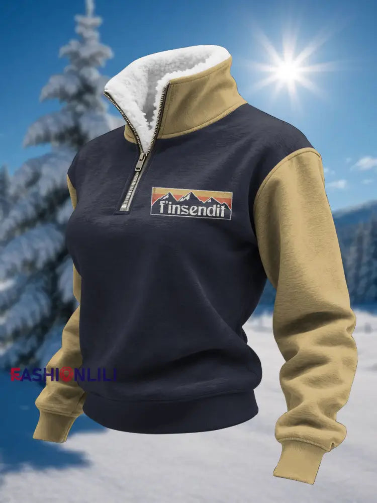 Women’s Ski Plush Sweatshirt Navy Blue / S