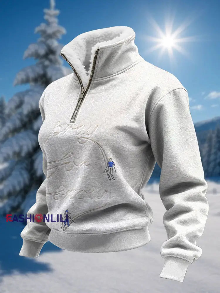 Women’s Ski Plush Sweatshirt White / S