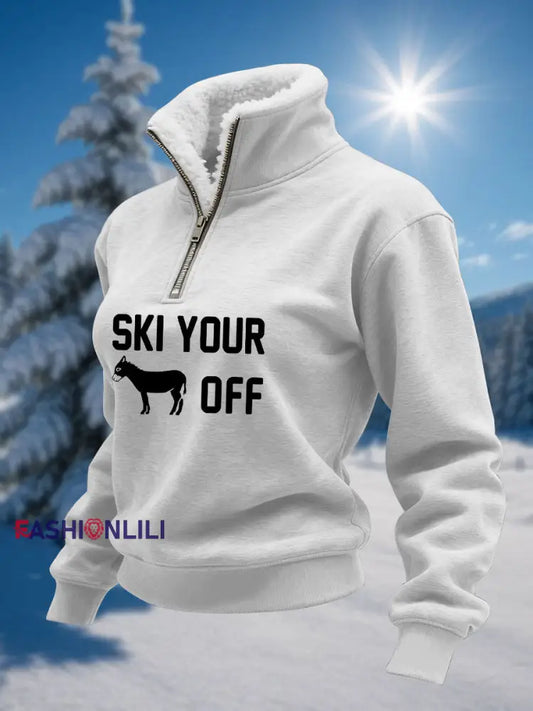 Women’s Ski Plush Sweatshirt White / S