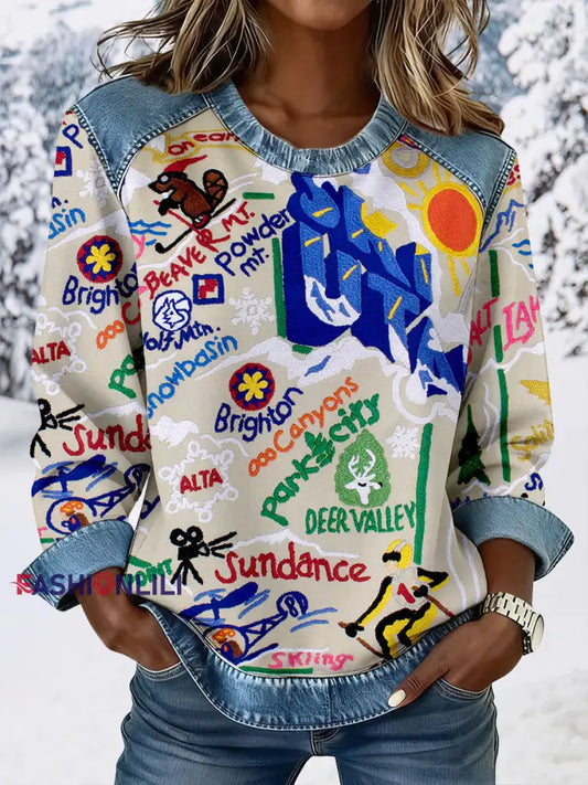 Women’s skiing sweatshirts As picture / S