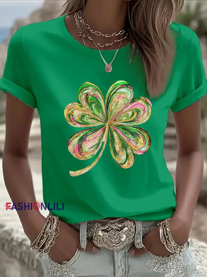 Women’s St. Patrick’s Day Printed Casual T-Shirt Green / S