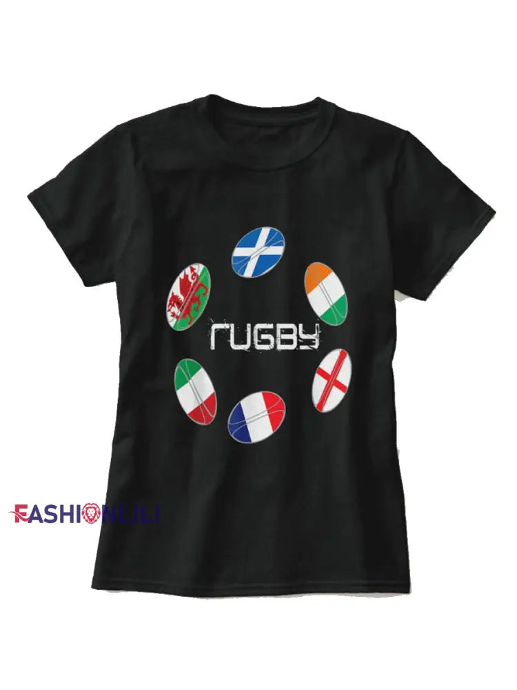 Women’s T-Shirt With Six Nations Rugby Championship-Themed Print A / S