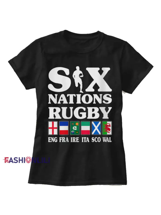 Women’s T-Shirt With Six Nations Rugby Championship-Themed Print A / S