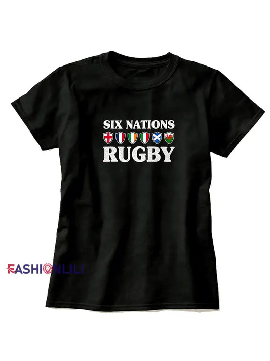 Women’s T-Shirt With Six Nations Rugby Championship-Themed Print A / S