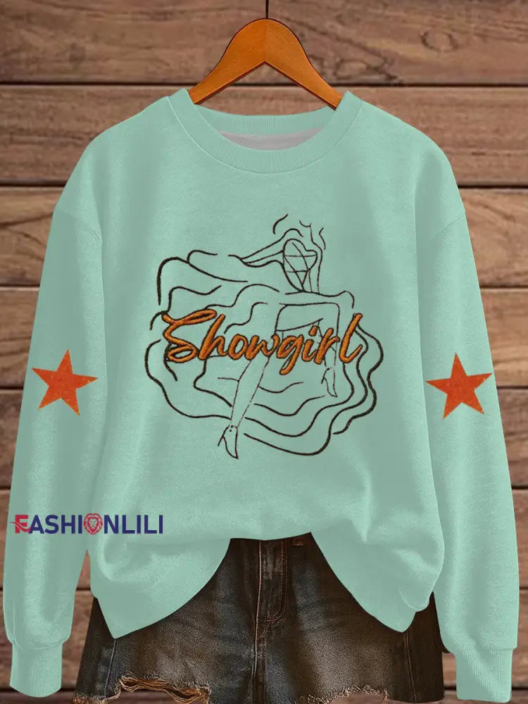 Women’s The Life of A Show Girl Fan Print Sweatshirt As picture / S