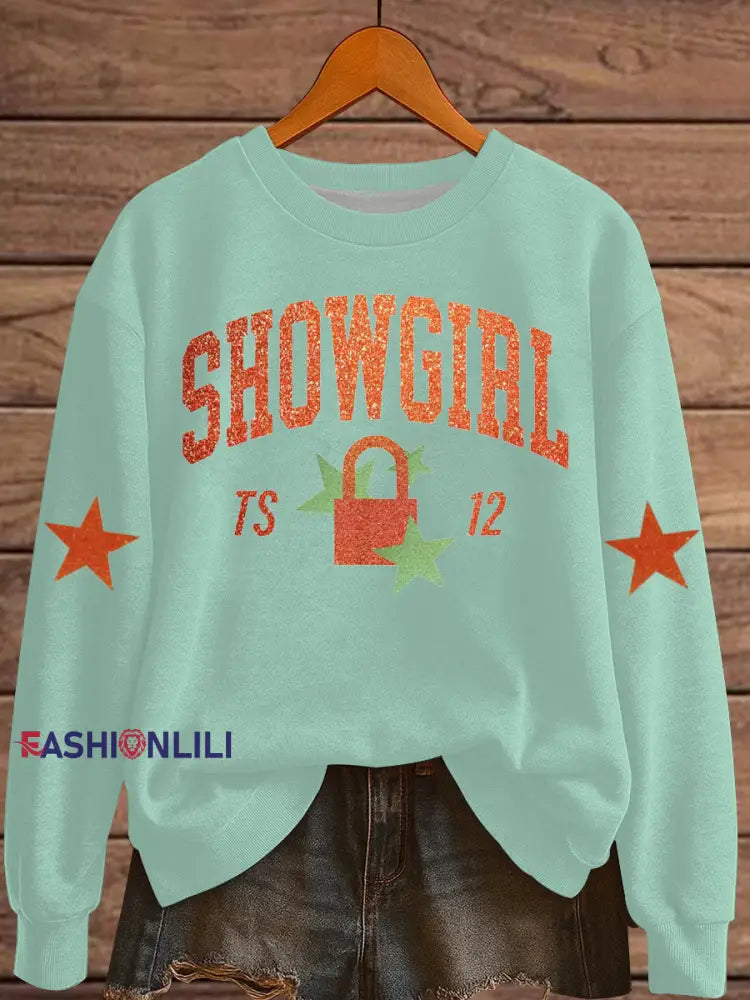 Women’s The Life of A Show Girl Fan Print Sweatshirt As picture / S