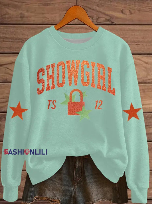 Women’s The Life of A Show Girl Fan Print Sweatshirt As picture / S