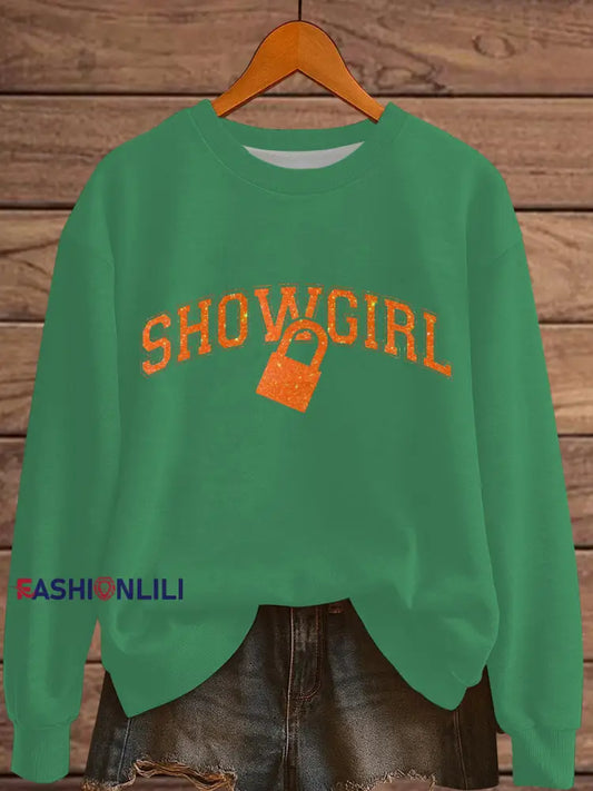 Women’s The Life of A Show Girl Fan Print Sweatshirt As picture / S