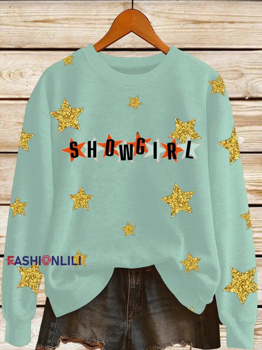Women’s The Life of A Show Girl Fan Print Sweatshirt As picture / S