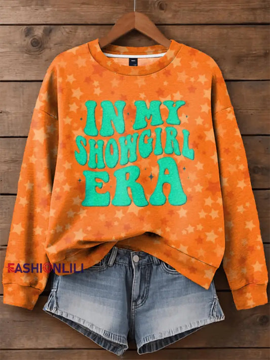 Women’s The Life of A Show Girl Fan Sweatshirt Orange / S