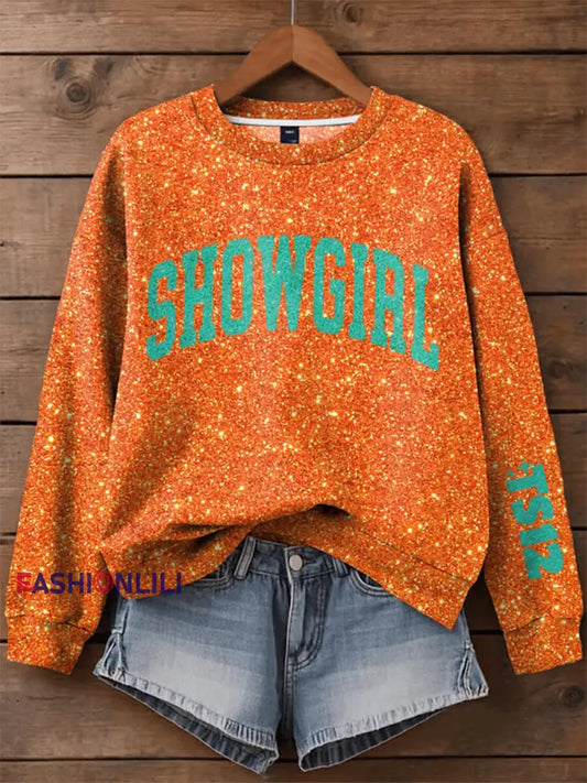Women’s The Life of A Show Girl Fan Sweatshirt Orange / S