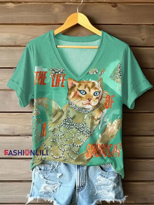 Women’s The Life of A Showcat Printed T-shirt As picture / S