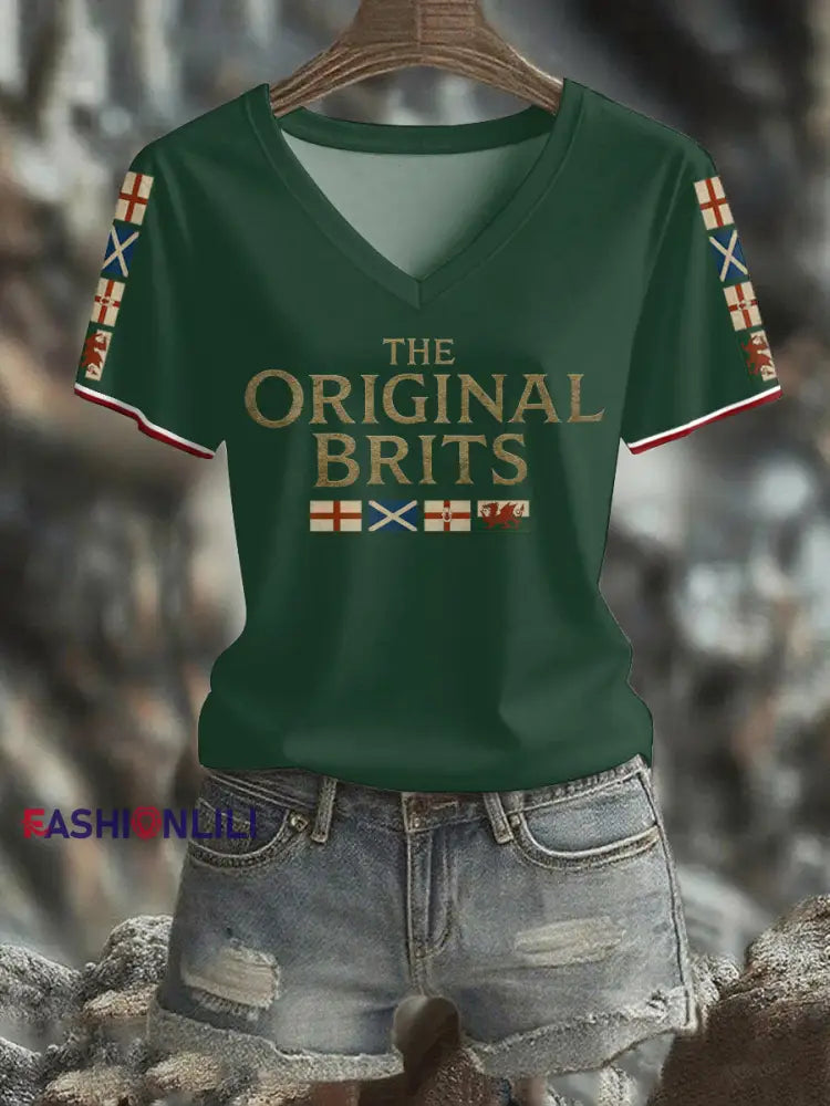 Women’s The Original Brits Printed T shirt Dark Green / S