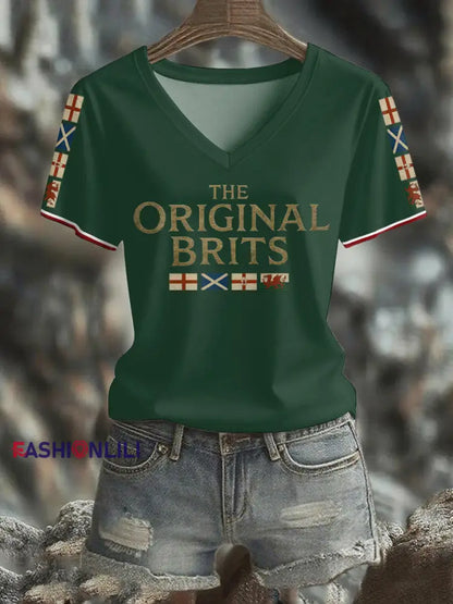Women’s The Original Brits Printed T shirt Dark Green / S