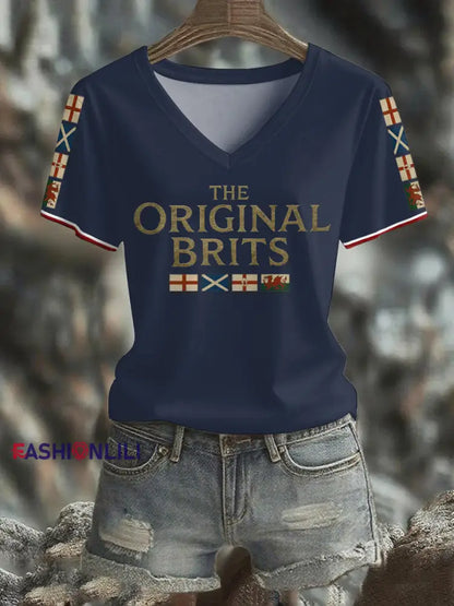 Women’s The Original Brits Printed T shirt Navy Blue / S