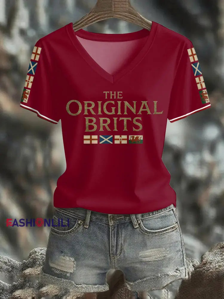Women’s The Original Brits Printed T shirt Red / S