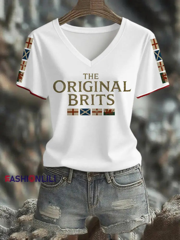 Women’s The Original Brits Printed T shirt White / S