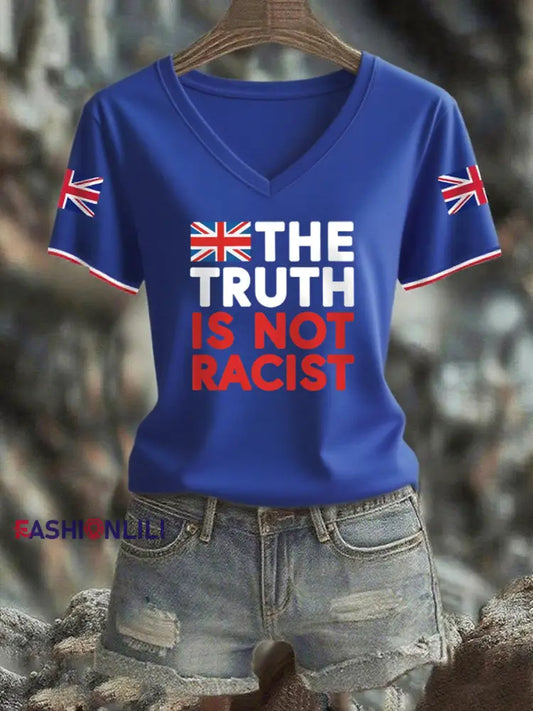 Women’s The Truth Is Not Racist UK short-sleeved T-shirt Royal Blue / S