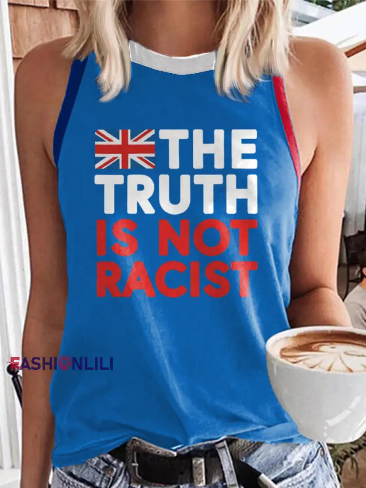 Women’s The Truth Is Not Racist UK Vests Light Blue / S