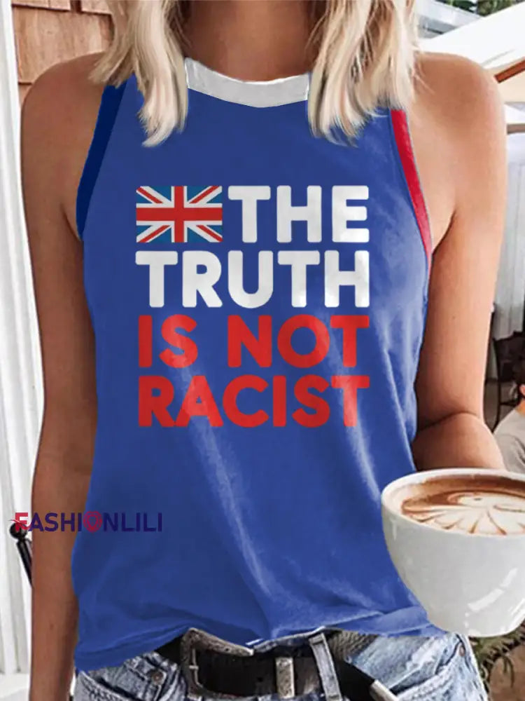 Women’s The Truth Is Not Racist UK Vests Royal Blue / S