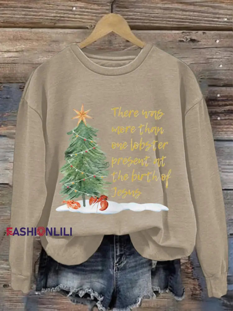 Women’s There was more than one lobster present at the birth of Jesus Sweatshirts Apricot / S