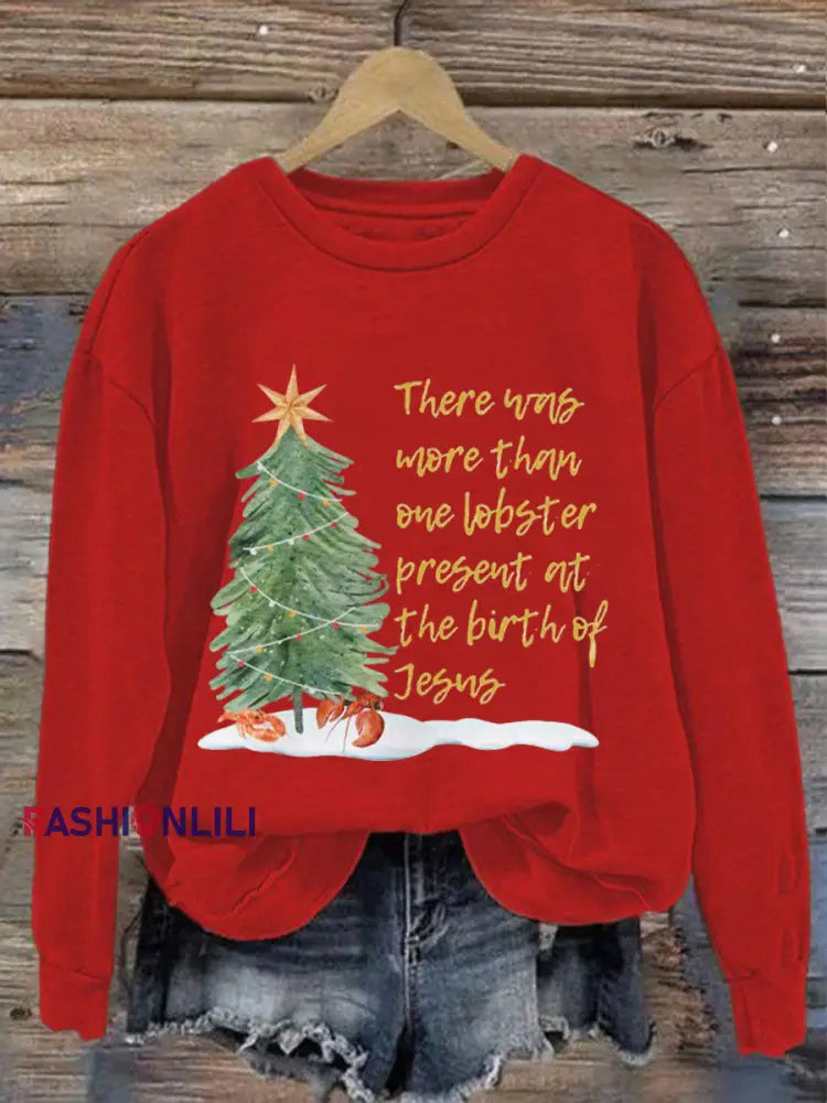 Women’s There was more than one lobster present at the birth of Jesus Sweatshirts Red / S