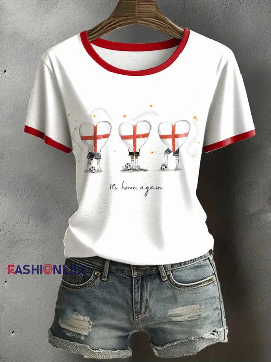 Women’s UK England Football Lover Champion Printed T-shirt White / S