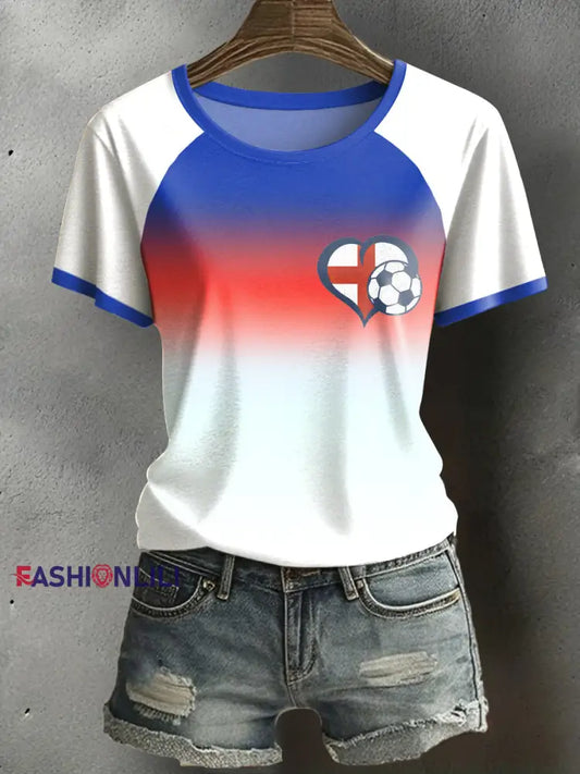 Women’s UK England Football Lover Champion Printed T-shirt White / S