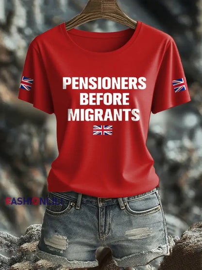 Women’s UK Flag Immigration Printed T Shirt Red / S