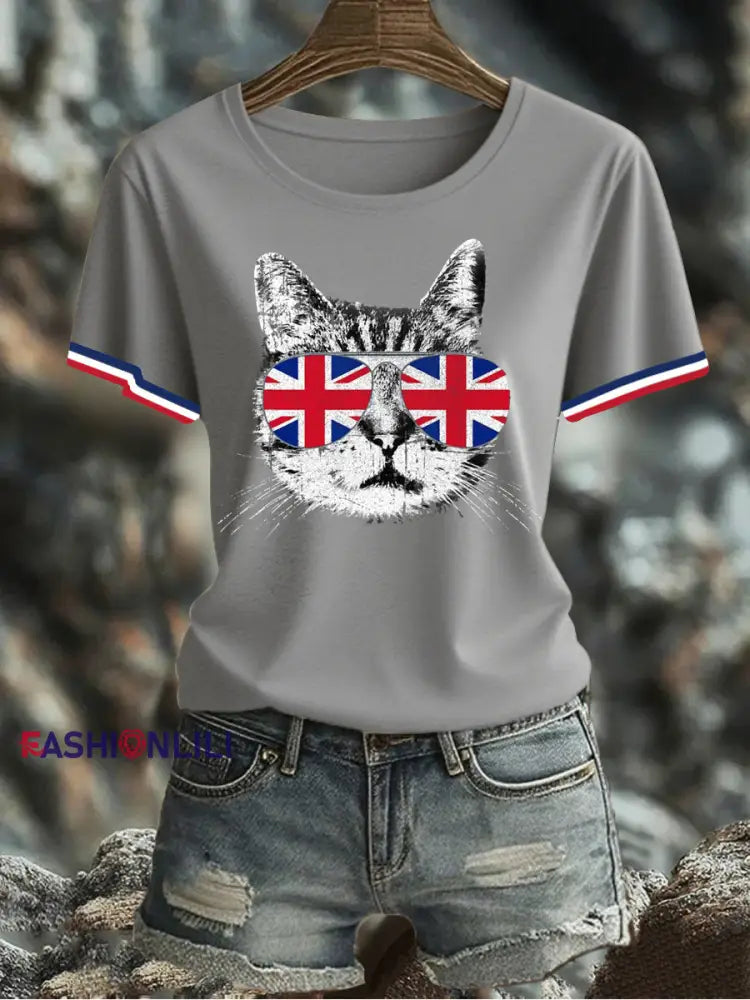 Women’s UK Flag Printed T-shirt As picture / S