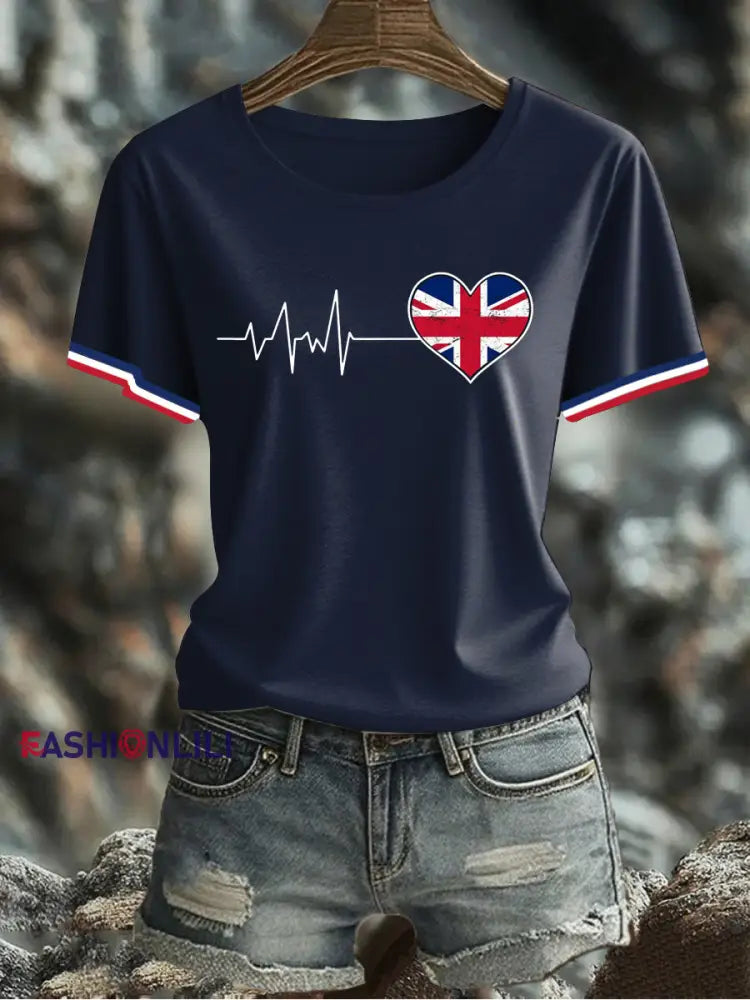 Women’s UK Flag Printed T-shirt As picture / S