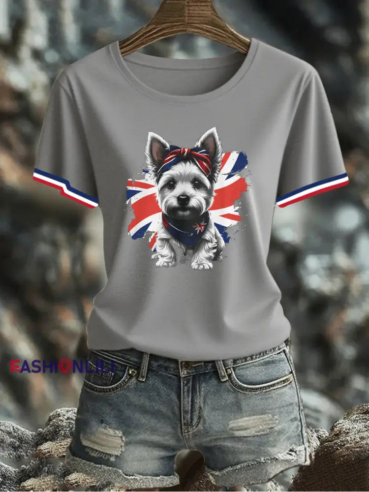 Women’s UK Flag Printed T-shirt As picture / S