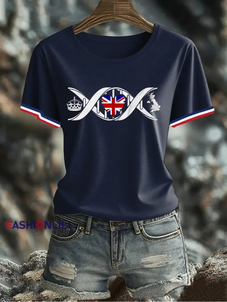 Women’s UK Flag Printed T-shirt As picture / S