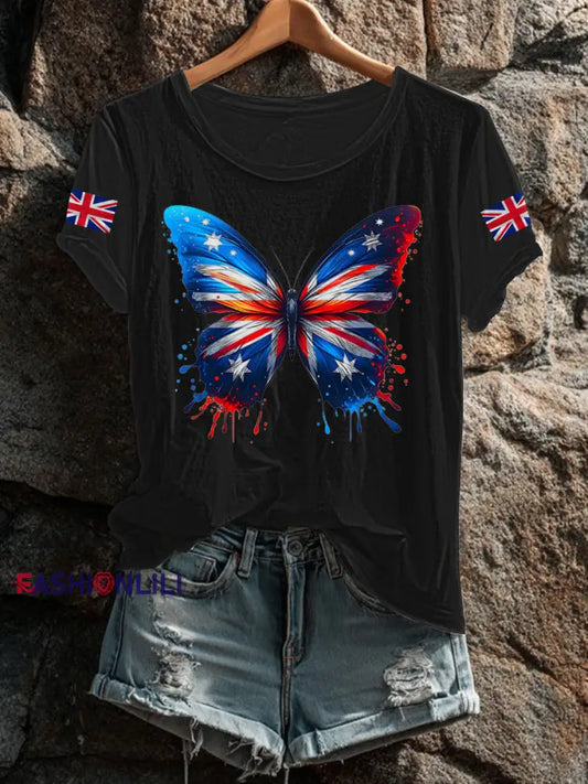 Women’s UK Flag Printed T shirt Black / S