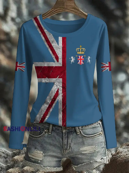 Women’s UK Flag Printed T-shirt Blue / S