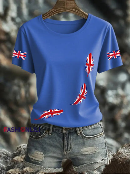 Women’s UK Flag Printed T-shirt Blue / S