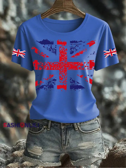 Women’s UK Flag Printed T-shirt Blue / S