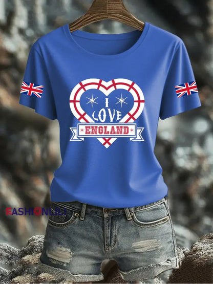 Women’s UK Flag Printed T-shirt Blue / S