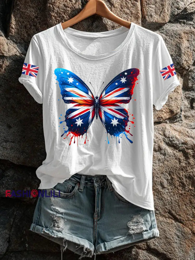 Women’s UK Flag Printed T shirt White / S