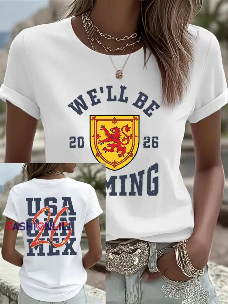 Women’s UK Football Lover Scotland Iron On Short Sleeve T-Shirt White / S