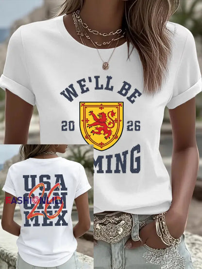 Women’s UK Football Lover Scotland Iron On Short Sleeve T-Shirt White / S