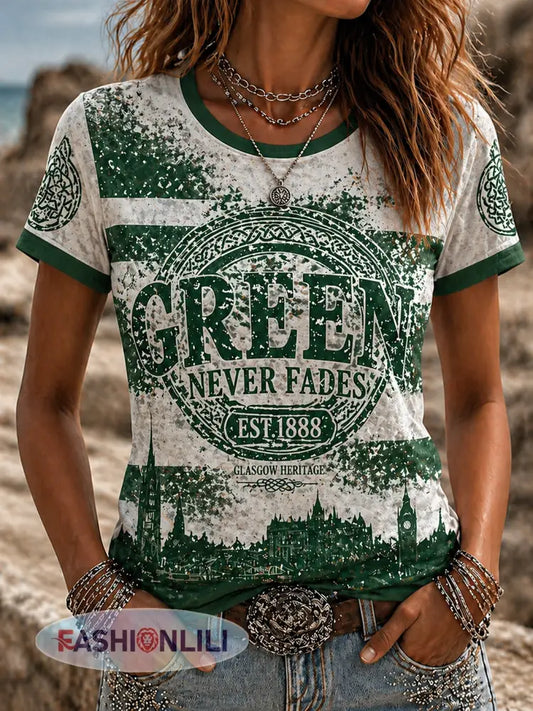 Women’s UK Football Lover Scotland Printed short-sleeved T-shirt - As picture / S