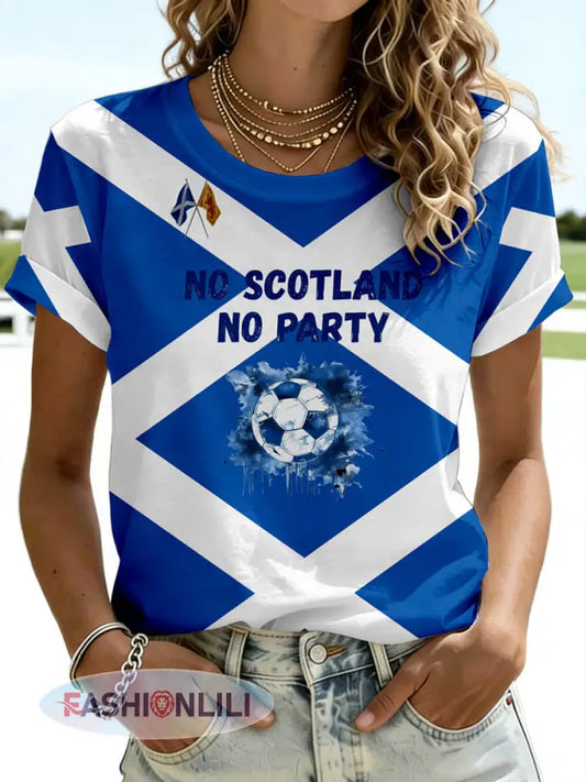 Women’s UK Football Lover Scotland Printed short-sleeved T-shirt - As picture / S