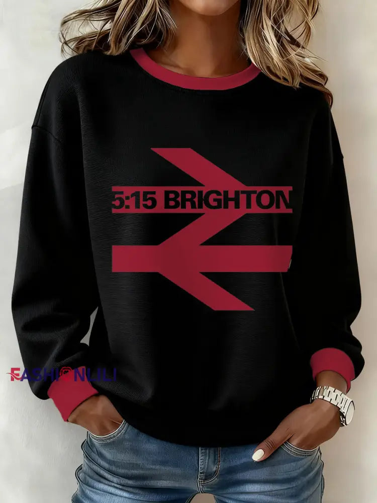 Women’s UK Mod Music Lover Printed Sweatshirt Black / S