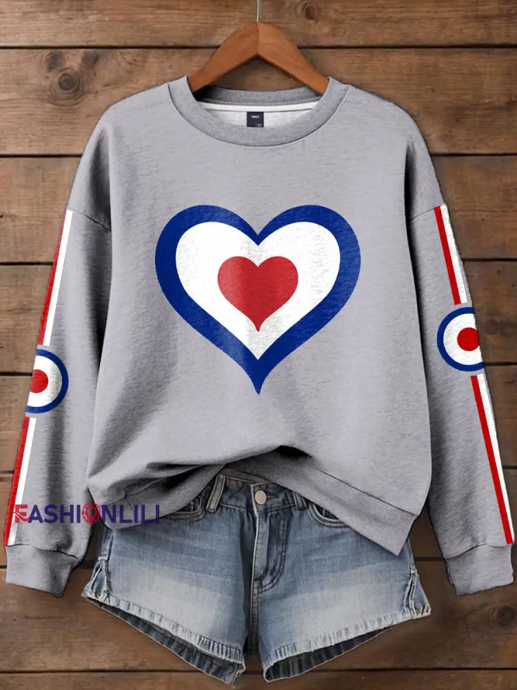 Women’s UK Mod Music Lover Printed Sweatshirt Light Gray / S