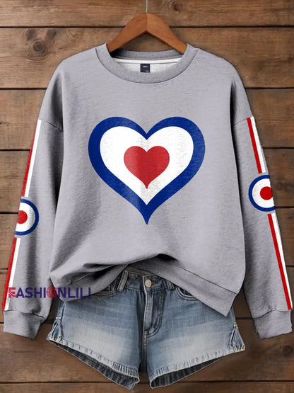 Women’s UK Mod Music Lover Printed Sweatshirt Light Gray / S