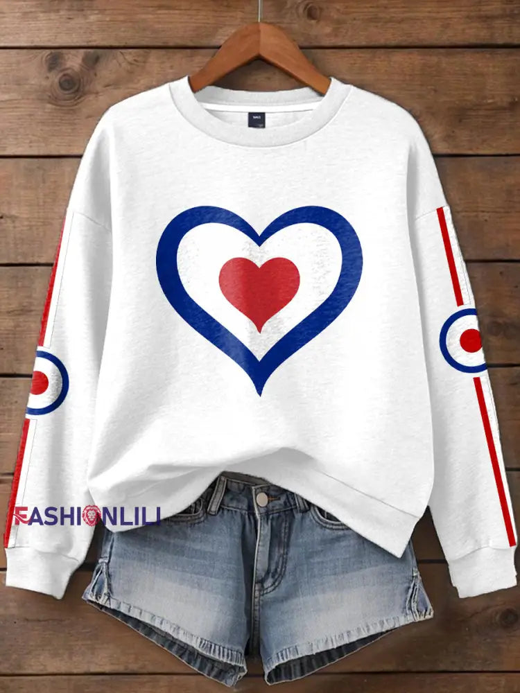 Women’s UK Mod Music Lover Printed Sweatshirt White / S