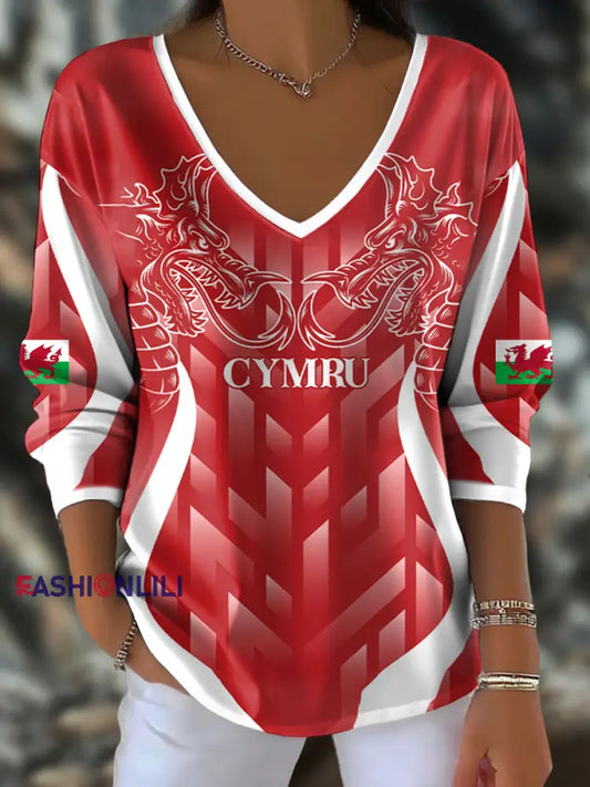 Women’s Wales Welsh Rugby Lover Printed T-shirt Red / S